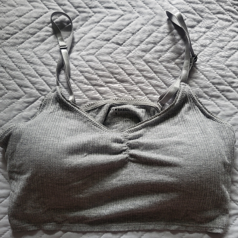 Lucky Brand Gray Ribbed Bralette